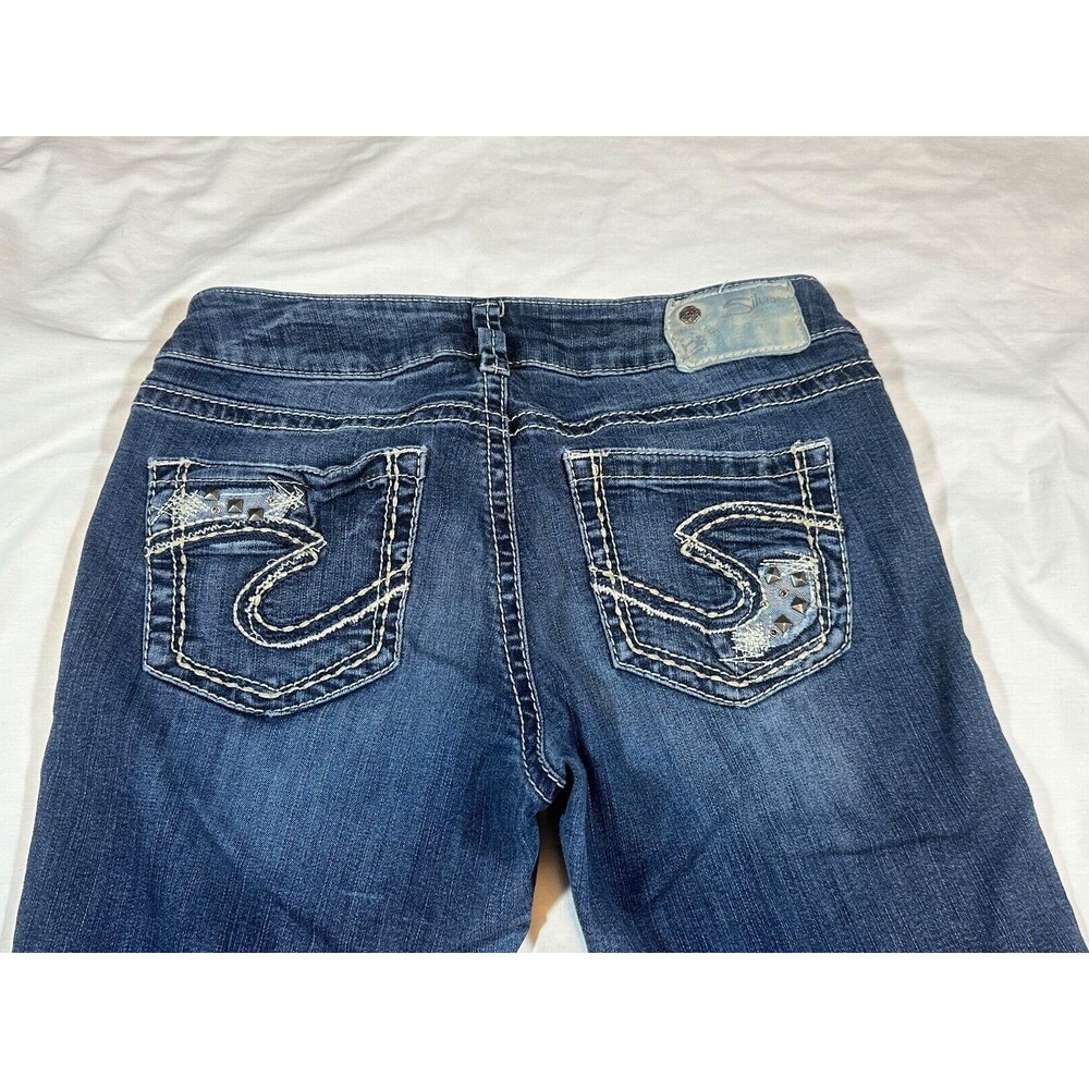 Silver Suki Mid Capri Jeans Women's Size 29 Mid Rise Medium Wash Fluid Denim - Picture 9 of 11